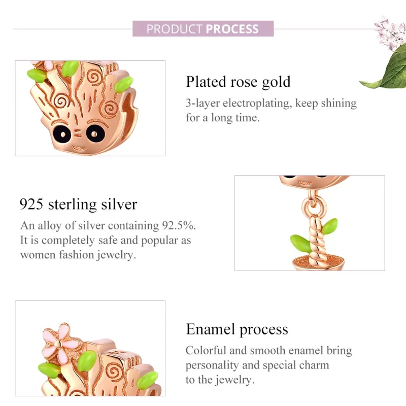 (afbeelding voor) Pandora Style Rose Baby Groot Bedel - BSC130 - Bekijken 7