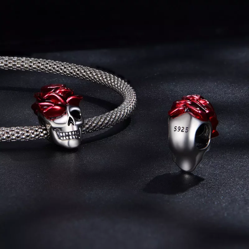 (afbeelding voor) Pandora Style Rose Schedel Bedel - SCC2403 - Bekijken 4