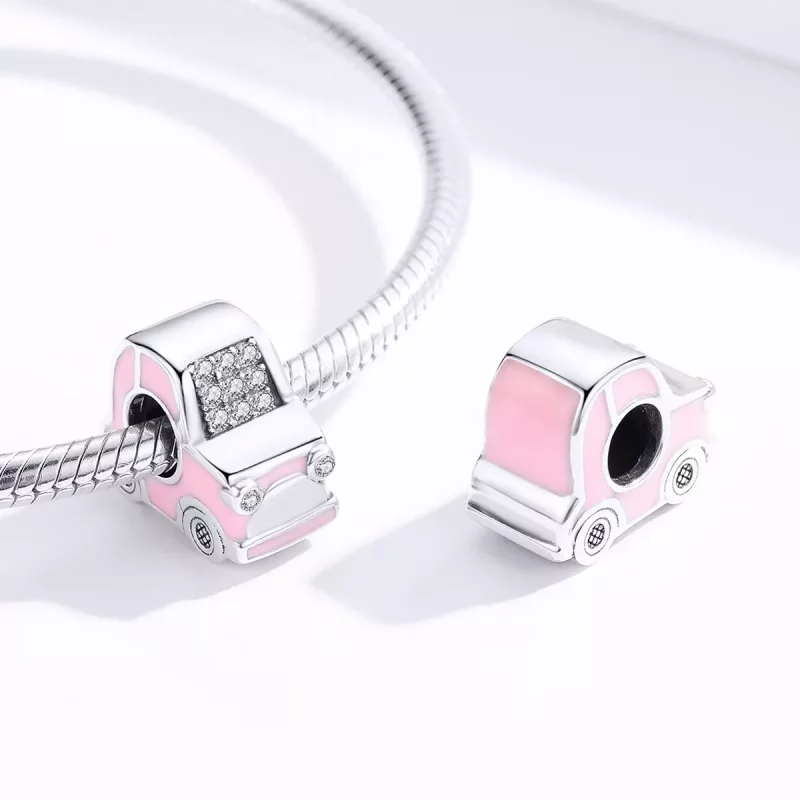 (afbeelding voor) Pandora Style Roze Auto Bedel - SCC1380 - Bekijken 2