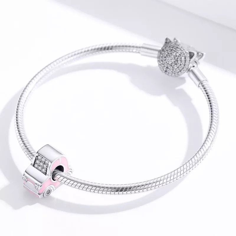 (afbeelding voor) Pandora Style Roze Auto Bedel - SCC1380 - Bekijken 4