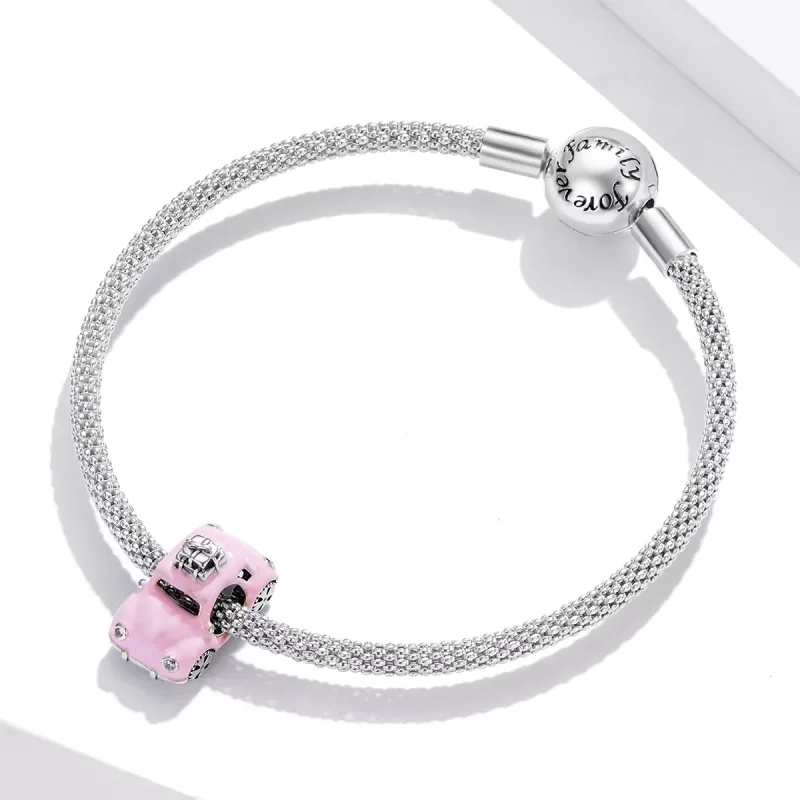 (afbeelding voor) Pandora Style Roze auto Bedel - SCC1738 - Bekijken 3