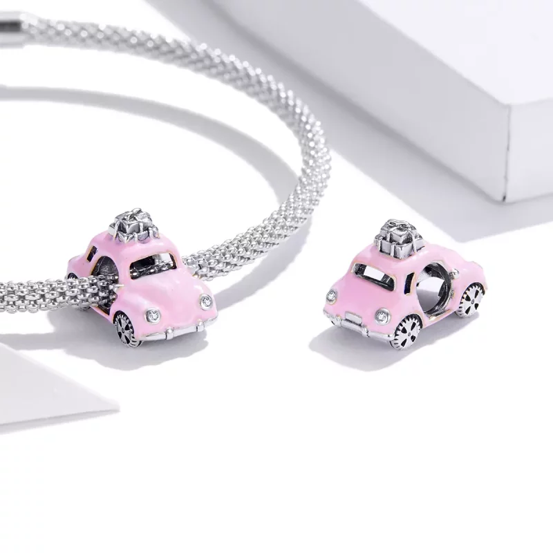 (afbeelding voor) Pandora Style Roze auto Bedel - SCC1738 - Bekijken 4