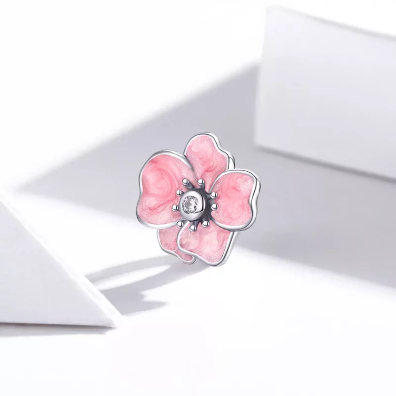 (afbeelding voor) Pandora Style Roze bloem Bedel - SCC1729 - Bekijken 2