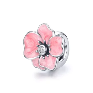 (afbeelding voor) Pandora Style Roze bloem Bedel - SCC1729