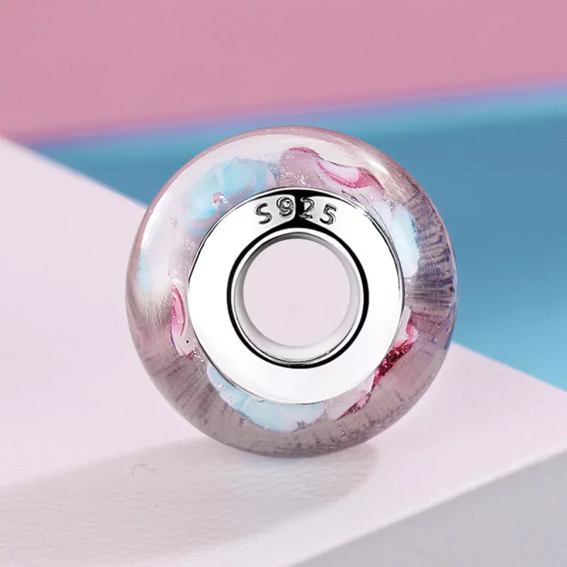 (afbeelding voor) Pandora Style Roze Bloemen Murano Glas Bedel - SCZ056 - Bekijken 3