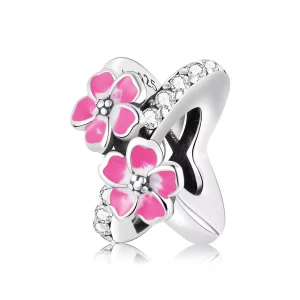 Pandora Style Roze Bloemen Spacer Bedel - SCC2139 (afbeelding voor) Pandora Style Roze Bloemen Spacer Bedel - SCC2139