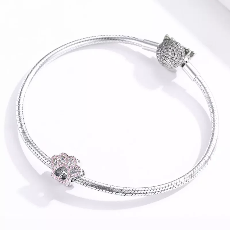 (afbeelding voor) Pandora Style roze poot Bedel - BSC164 - Bekijken 3