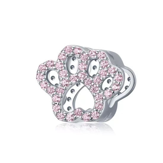 (afbeelding voor) Pandora Style roze poot Bedel - BSC164