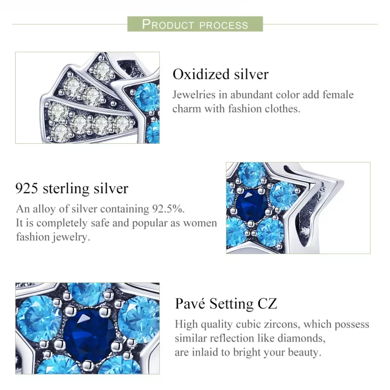 (afbeelding voor) Pandora Style Saffier Sieraden Sterren Bedel - SCC912 - Bekijken 7