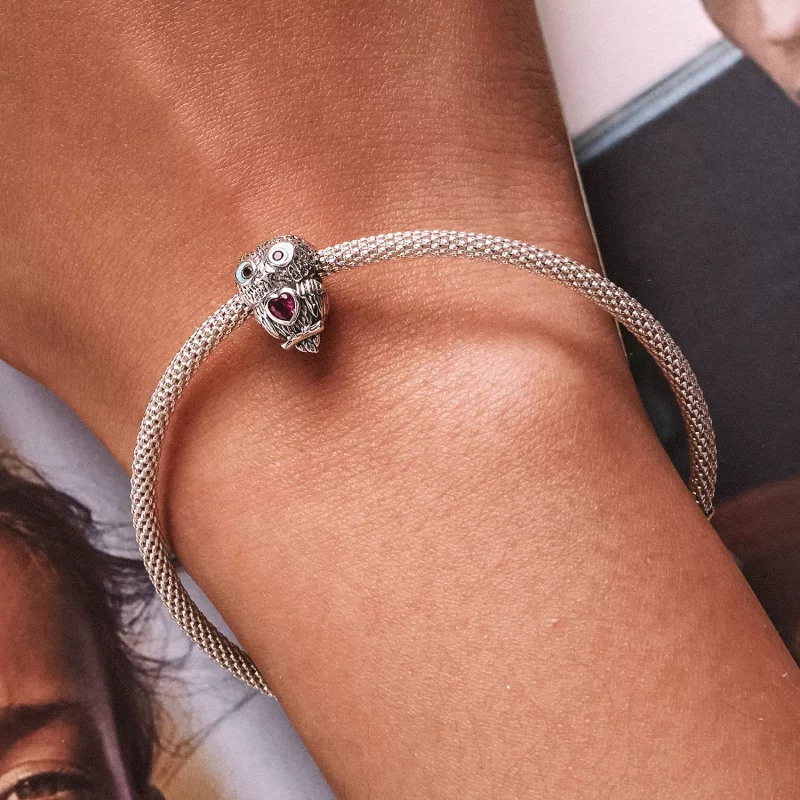 (afbeelding voor) Pandora Style Schattige Uil Bedel - SCC2253 - Bekijken 6