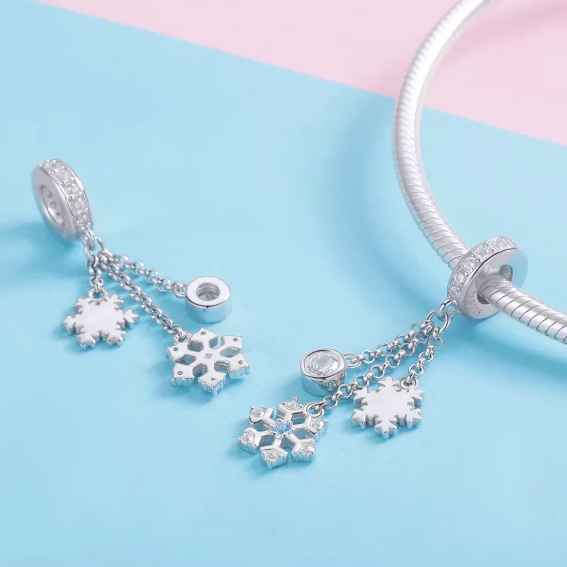 (afbeelding voor) Pandora Style Sneeuwvlok Hangende Bedel - SCC1020 - Bekijken 4