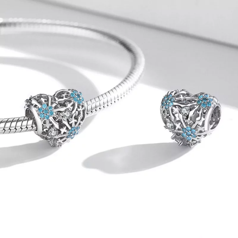 (afbeelding voor) Pandora Style Snowflake Hart Bedel - BSC530 - Bekijken 4