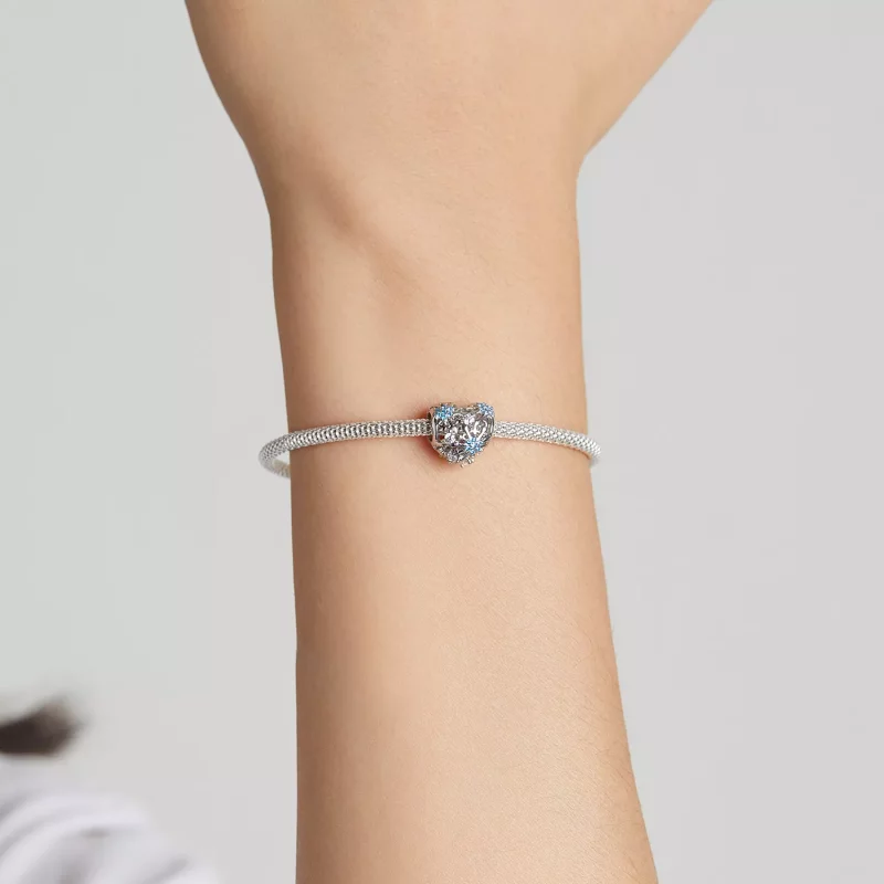 (afbeelding voor) Pandora Style Snowflake Hart Bedel - BSC530 - Bekijken 5