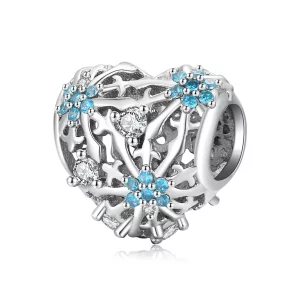 (afbeelding voor) Pandora Style Snowflake Hart Bedel - BSC530