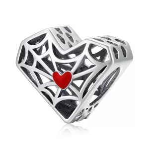 (afbeelding voor) Pandora Style Spinnenweb Hart Bedel - SCC1958