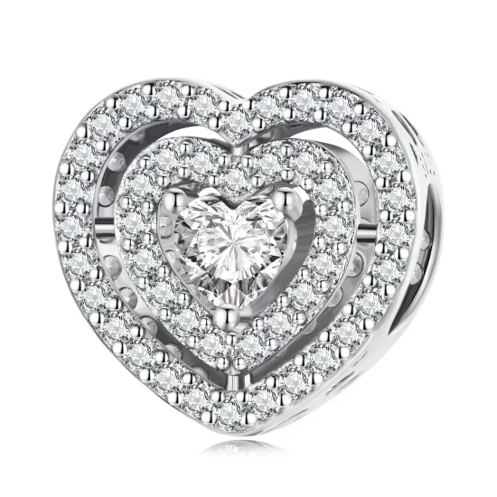 (afbeelding voor) Pandora Style Stralend Hart Bedel - BSC662