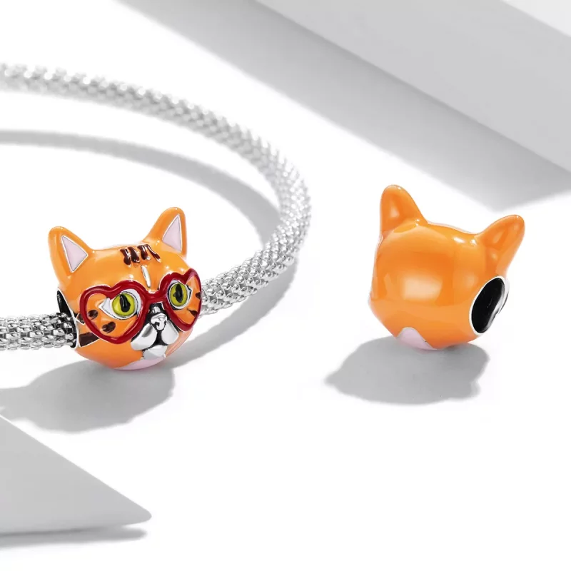 (afbeelding voor) Pandora Style Sweetheart Grote Oranje Kat Bedel - SCC2092 - Bekijken 4