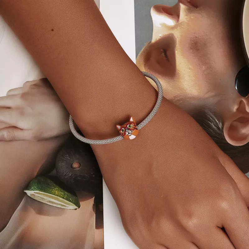 (afbeelding voor) Pandora Style Sweetheart Grote Oranje Kat Bedel - SCC2092 - Bekijken 5