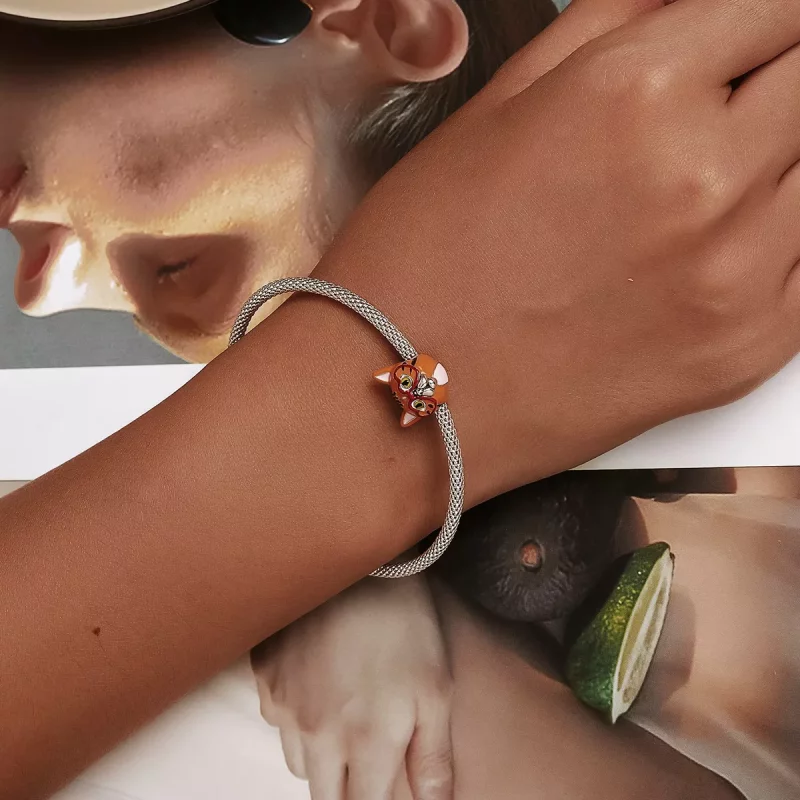 (afbeelding voor) Pandora Style Sweetheart Grote Oranje Kat Bedel - SCC2092 - Bekijken 6