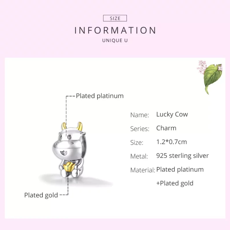 (afbeelding voor) Pandora Style Two-tone Lucky Cow Bedel - SCC1709 - Bekijken 7