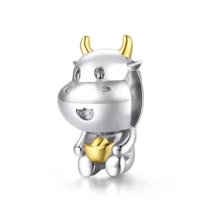 Pandora Style Two-tone Lucky Cow Bedel - SCC1709 (afbeelding voor) Pandora Style Two-tone Lucky Cow Bedel - SCC1709