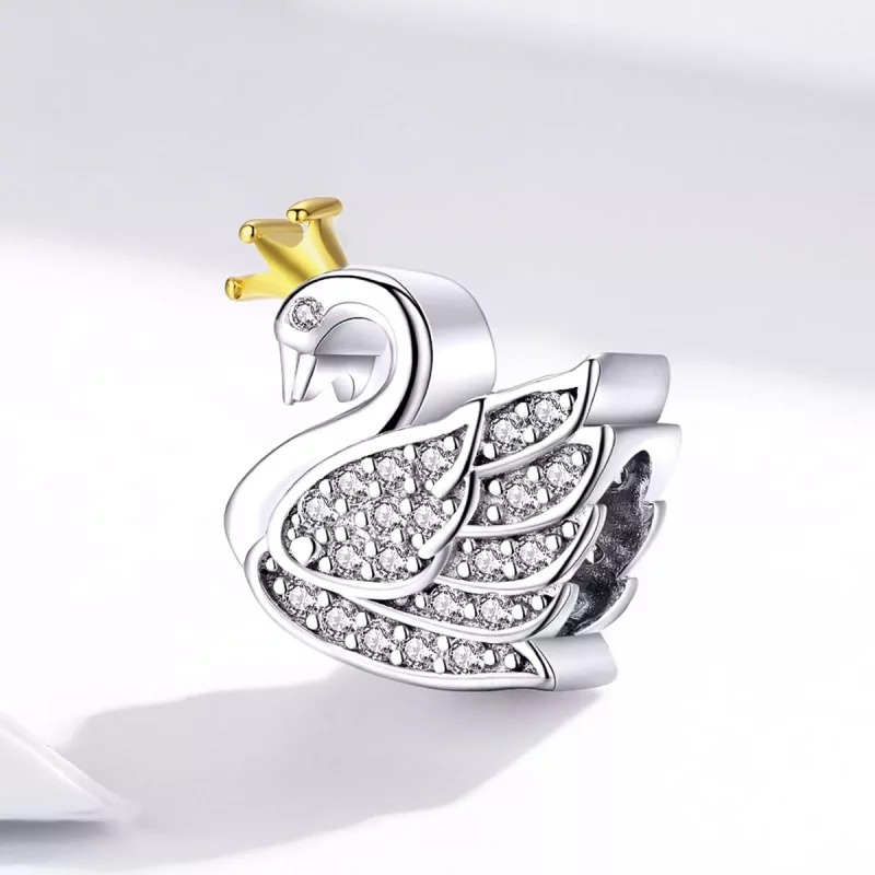 (afbeelding voor) Pandora Style Two-tone Prinses Zwaan Bedel - SCC1343 - Bekijken 2