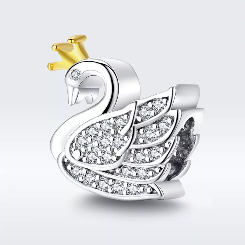 (afbeelding voor) Pandora Style Two-tone Prinses Zwaan Bedel - SCC1343 - Bekijken 5