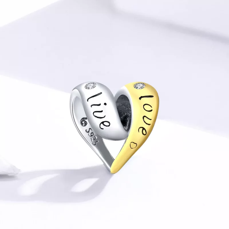 (afbeelding voor) Pandora Style Two-tone Verliefd Bedel - BSC227 - Bekijken 2
