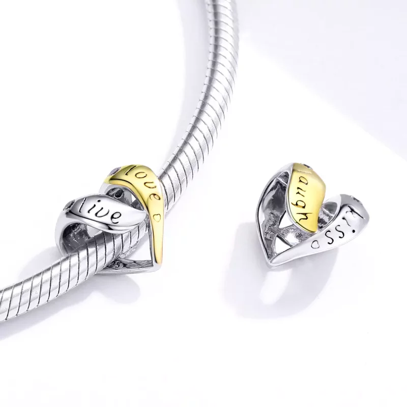 (afbeelding voor) Pandora Style Two-tone Verliefd Bedel - BSC227 - Bekijken 4