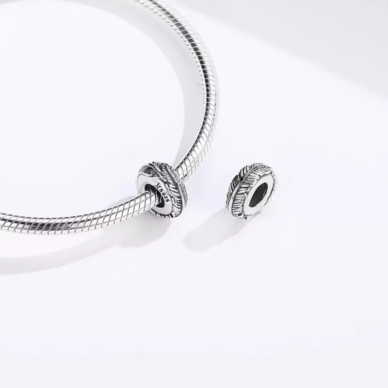 (afbeelding voor) Pandora Style Veer Spacer Bedel - SCC1236 - Bekijken 4