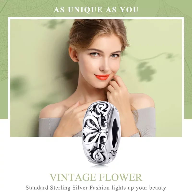 (afbeelding voor) Pandora Style Vintage Bloem Spacer Bedel - SCC1139 - Bekijken 2