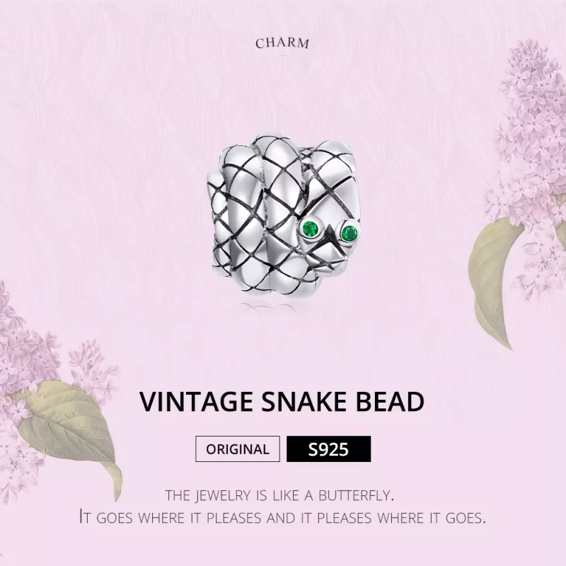 (afbeelding voor) Pandora Style Vintage Slang Bedel - SCC1770 - Bekijken 6