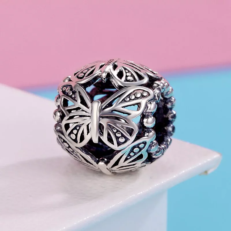 (afbeelding voor) Pandora Style Vintage vlinder Bedel - SCC491 - Bekijken 3
