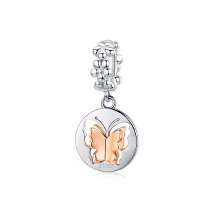 (afbeelding voor) Pandora Style Vlinder Hangende Bedel - SCC1250