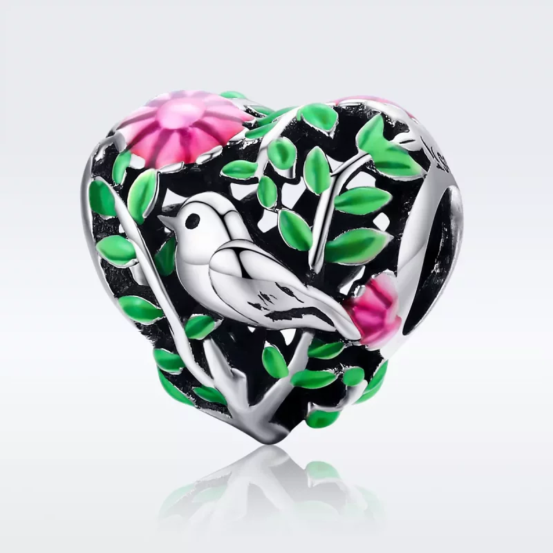 (afbeelding voor) Pandora Style Vogel en blad met grote snavel Bedel - SCC647 - Bekijken 2