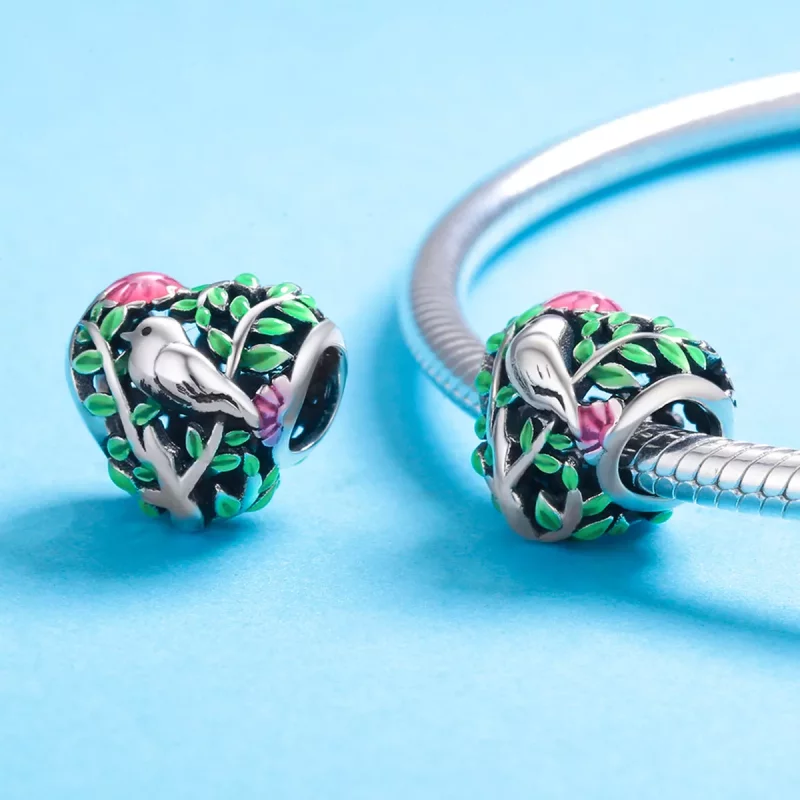 (afbeelding voor) Pandora Style Vogel en blad met grote snavel Bedel - SCC647 - Bekijken 5