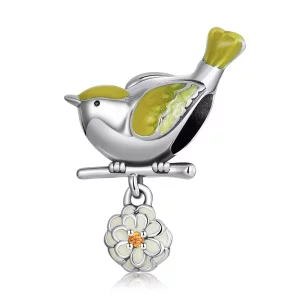 (afbeelding voor) Pandora Style Vogels en bloemen - Begin van de lente Bedel - SCC2191