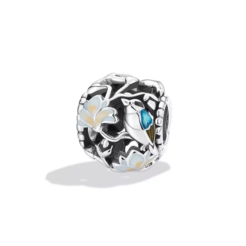 (afbeelding voor) Pandora Style Vogels en Bloemen - Equinox Bedel - SCC2194 - Bekijken 2