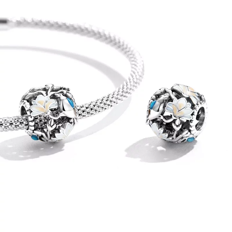 (afbeelding voor) Pandora Style Vogels en Bloemen - Equinox Bedel - SCC2194 - Bekijken 3