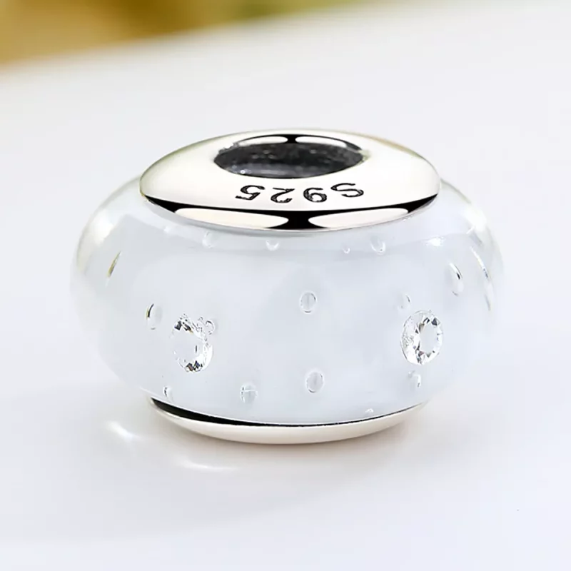 (afbeelding voor) Pandora Style Wit Murano Glas Bedel - SCZ002 - Bekijken 3