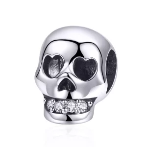 (afbeelding voor) Pandora Style Witte Schedel Bedel - SCC965