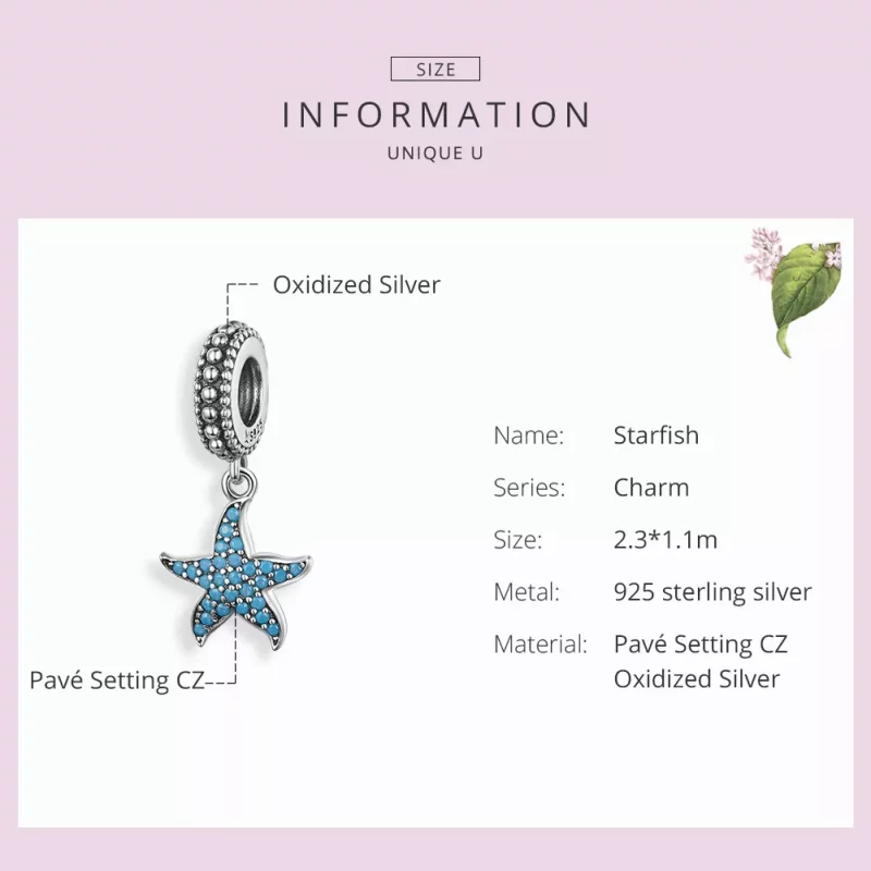 (afbeelding voor) Pandora Style Zeester Hangende Bedel - SCC1210 - Bekijken 3