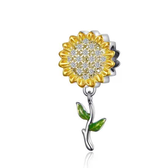 (afbeelding voor) Pandora Style Zonnebloem Hangende Bedel - SCC1211