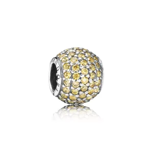 PANDORA Abstract Pave Silver Bedel With Fancy Golden Coloured Cubic Zirconia - 791051FCZ (afbeelding voor) PANDORA Abstract Pave Silver Bedel With Fancy Golden Coloured Cubic Zirconia - 791051FCZ