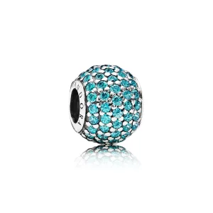 PANDORA Abstract Pave Silver Bedel With Teal Cubic Zirconia - 791051MCZ (afbeelding voor) PANDORA Abstract Pave Silver Bedel With Teal Cubic Zirconia - 791051MCZ