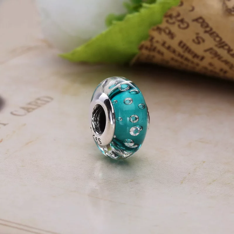(afbeelding voor) PANDORA Abstract Silver Bedel In Royal Blue Murano Glass 791630CZ - Bekijken 3