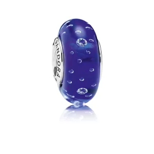 (afbeelding voor) PANDORA Abstract Silver Bedel In Royal Blue Murano Glass 791630CZ