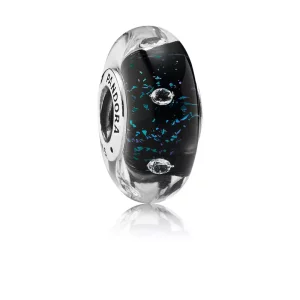 (afbeelding voor) PANDORA Abstract Silver Bedel With Iridescent Blue Murano Glass And Cubic Zirconia - 791627CZ