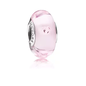 PANDORA Abstract Silver Bedel With Pink Murano Glass And Pink Cubic Zirconia - 791632PCZ (afbeelding voor) PANDORA Abstract Silver Bedel With Pink Murano Glass And Pink Cubic Zirconia - 791632PCZ