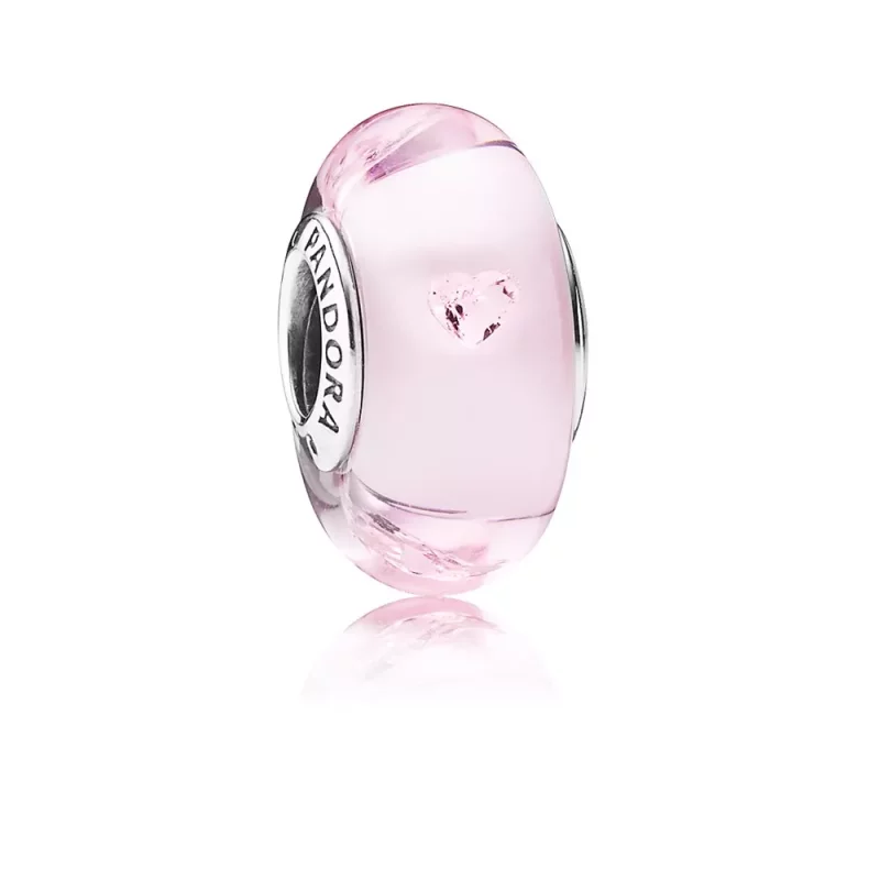 (afbeelding voor) PANDORA Abstract Silver Bedel With Pink Murano Glass And Pink Cubic Zirconia - 791632PCZ